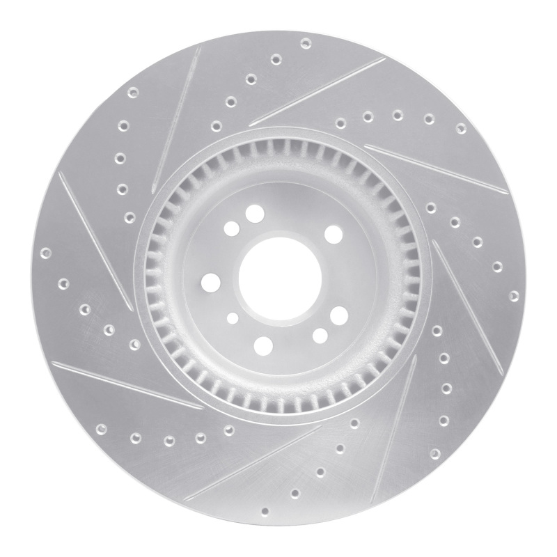 Mercedes-Benz GL320 Brake Rotor (1) - Front Right - R1 Concepts - Drilled & Slotted - Silver - `07-`09